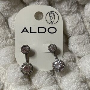 Aldo Pink and Silver Double Stud Earrings